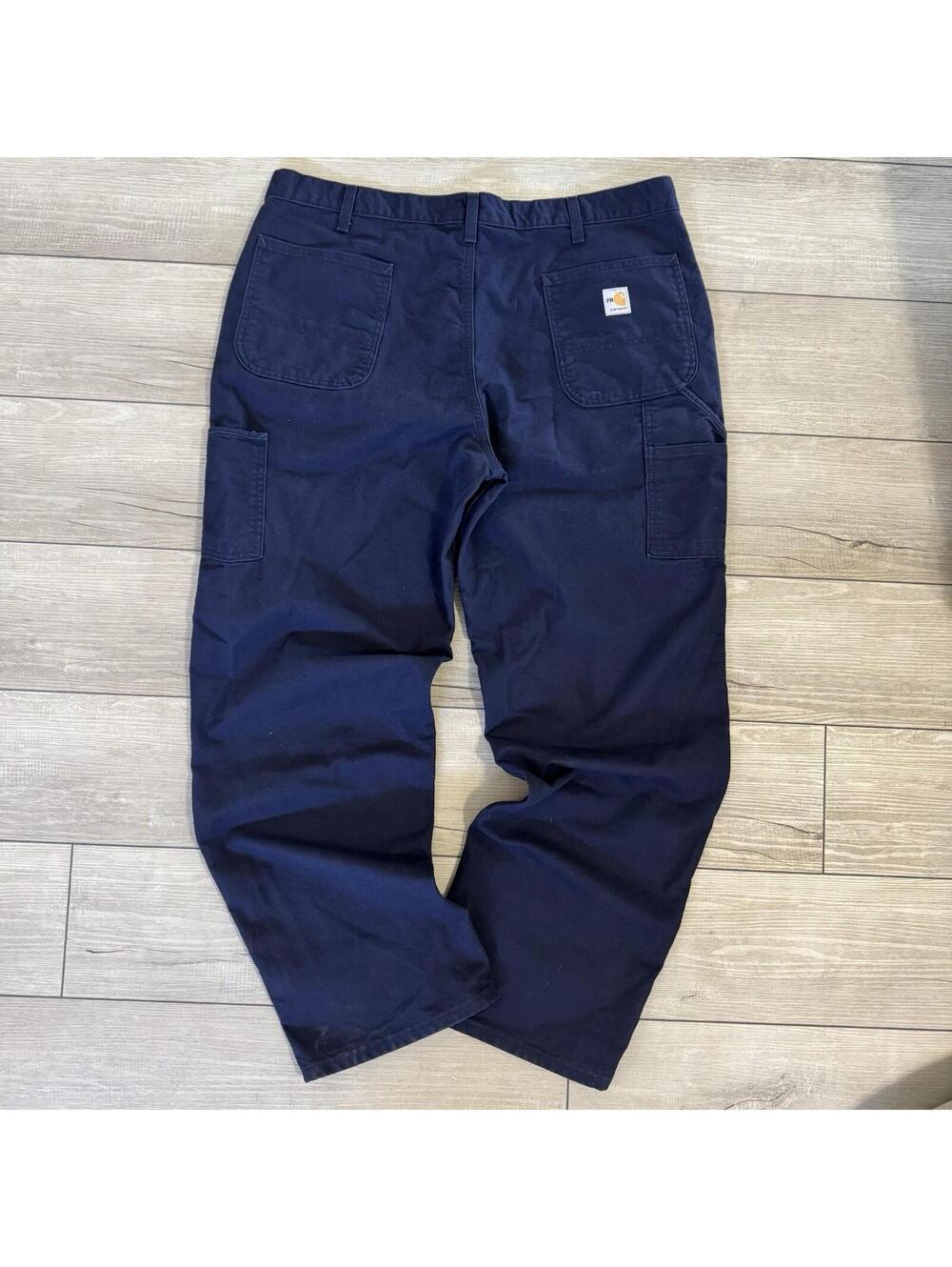 Carhartt FR Flame Resistant Work Pants Navy Utility Mens 40x32 Carpenter Durable